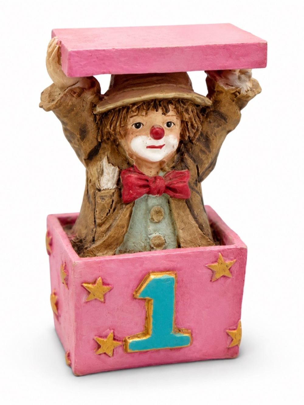Vintage Flambro Little Emmett 1994 1st Birthday Jack in the Box Figurine